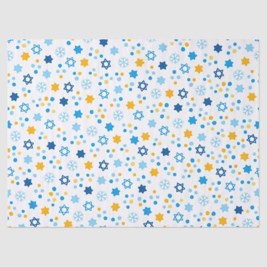 Ster van David Snowflakes Tissuepapier (Voorkant)