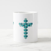 Ster van David Star Cross Blue Optical Illusion Grote Koffiekop (Voorkant)