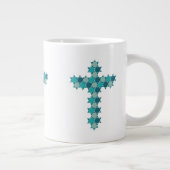 Ster van David Star Cross Blue Optical Illusion Grote Koffiekop (Rechts)