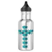 Ster van David Star Cross Blue Optical Illusion Waterfles (Rechts)