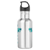 Ster van David Star Cross Blue Optical Illusion Waterfles (Achterkant)