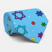 Ster van David Stropdas - Light Blue (Opgerold)