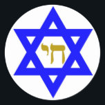 Ster van David teken van leven Ronde Sticker<br><div class="desc">joods</div>