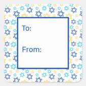 Ster van David Vierkante Sticker (Voorkant)