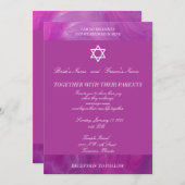 Ster van David - Violette achtergrond Joodse bruil Kaart (Voorkant / Achterkant)