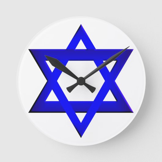 Ster van David Wall Clock Ronde Klok (Voorkant)