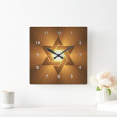Ster van David Wall Clock Vierkante Klok (Huis)