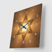 Ster van David Wall Clock Vierkante Klok (Hoek)