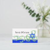 Ster van David Waterverf Leaf Dot Swirl Invite Plaatskaartje (Staand voorkant)