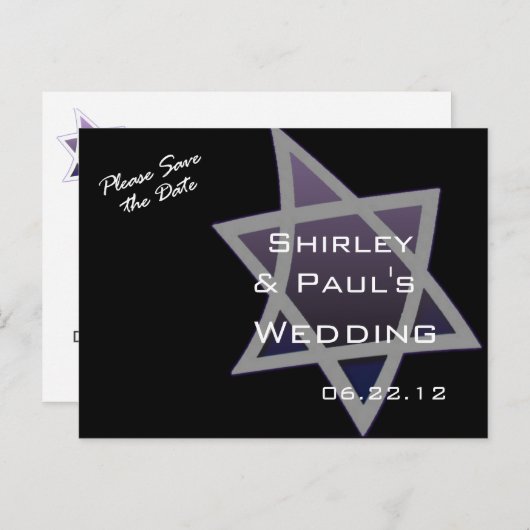 Ster van David Wedding Briefkaart (Voorkant / Achterkant)