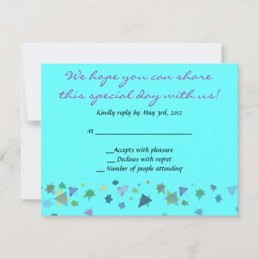 Ster van David Wedding Invitation Bar Mitzvah Repl Kaart (Voorkant)