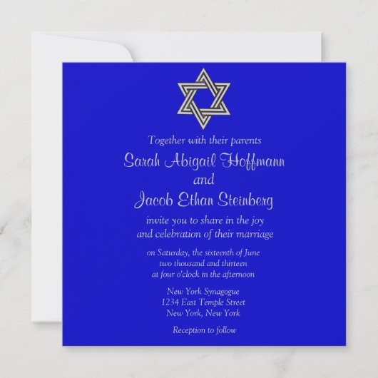 Ster van David Wedding Invitations Kaart (Voorkant)