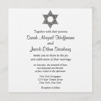 Ster van David Wedding Invitations Kaart