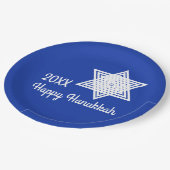 Ster van David White op Blue Background Hanukkah P Papieren Bordje (Gekanteld)