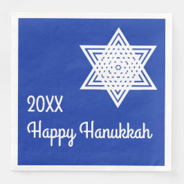 Ster van David White op Blue Background Hanukkah P Servet