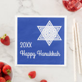 Ster van David White op Blue Background Hanukkah P Servet (Insitu)