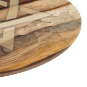 Ster van David Wood Board Effect Round Glass Board Snijplank (Hoek)