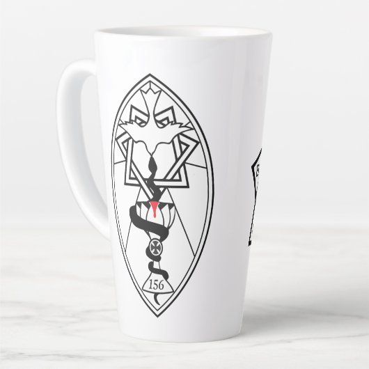 Ster van de Babalon Logo- en Lamen-Mok Latte Mok (Linkerhoek)