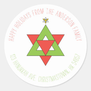 Ster van de kerstboom van David Ronde Sticker
