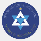 Ster van de kerstboom van David Ronde Sticker (Voorkant)