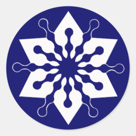 Ster van de kerstwinter van het kristal Snowflake Ronde Sticker
