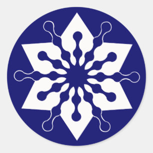 Ster van de kerstwinter van het kristal Snowflake Ronde Sticker