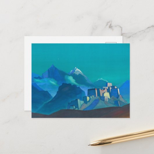 Ster van de Ochtend door Nicholas Roerich Feestdagenkaart (Voorkant / Achterkant in situ)