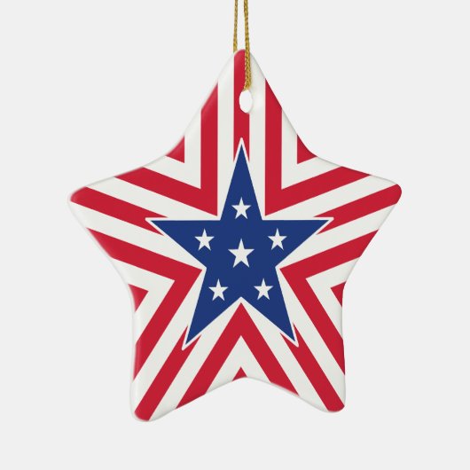 Ster van de vrijheid (Stripe) Keramisch Ornament (Rechts)