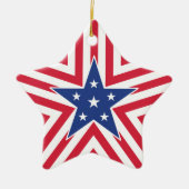 Ster van de vrijheid (Stripe) Keramisch Ornament (Voorkant)