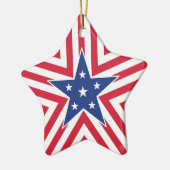 Ster van de vrijheid (Stripe) Keramisch Ornament (Links)