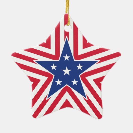 Ster van de vrijheid (Stripe) Keramisch Ornament (Achterkant)