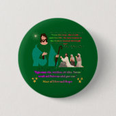 Ster van Eeuwige Hoop bosgroen Ronde Button 5,7 Cm (Voorkant)