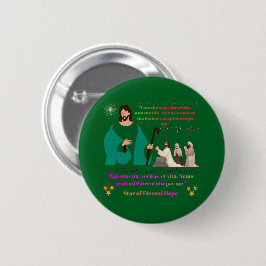 Ster van Eeuwige Hoop bosgroen Ronde Button 5,7 Cm