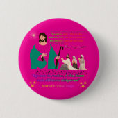Ster van Eeuwige Hoop heet roze Ronde Button 5,7 Cm (Voorkant)
