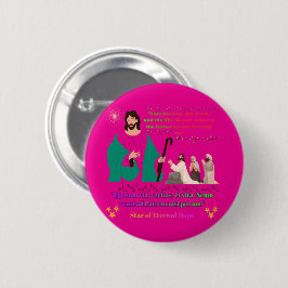 Ster van Eeuwige Hoop heet roze Ronde Button 5,7 Cm
