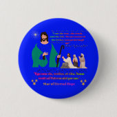 Ster van Eeuwige Hoop helderblauw Ronde Button 5,7 Cm (Voorkant)