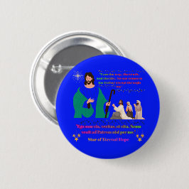 Ster van Eeuwige Hoop helderblauw Ronde Button 5,7 Cm