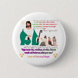 Ster van Eeuwige Hoop Ronde Button 5,7 Cm