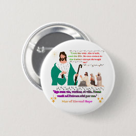 Ster van Eeuwige Hoop Ronde Button 5,7 Cm