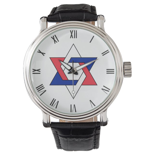 Ster van het David-symbool gestileerde Frankrijk d Horloge (Voorkant)