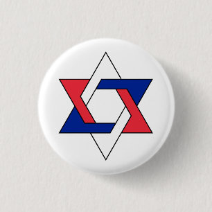 Ster van het David-symbool gestileerde Frankrijk d Ronde Button 3,2 Cm