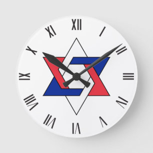 Ster van het David-symbool gestileerde Frankrijk d Ronde Klok