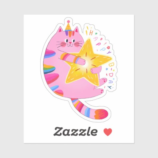 Ster van het feestje: verjaardagseditie 🎂✨ sticker (Vel)