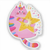 Ster van het feestje: verjaardagseditie 🎂✨ sticker (Voorkant)