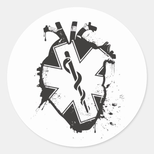 ster van het leven anatomisch hart ronde sticker (Voorkant)