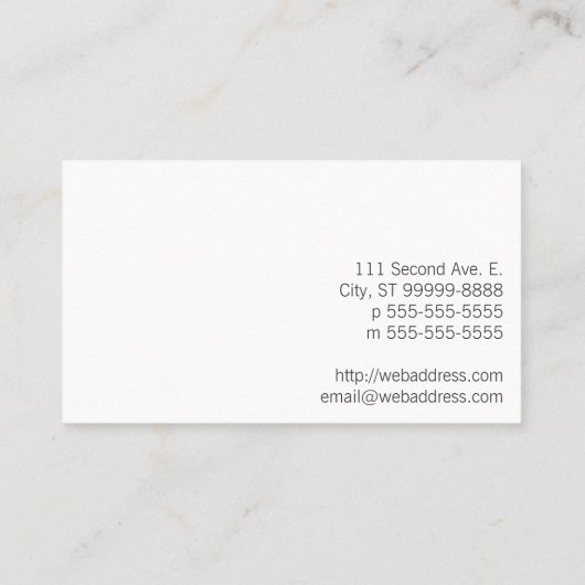 Ster van het leven (Donker) Visitekaartje (Achterkant)