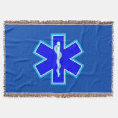 Ster van het Paramedische Symbool EMS Blue Deken (Voorkant)