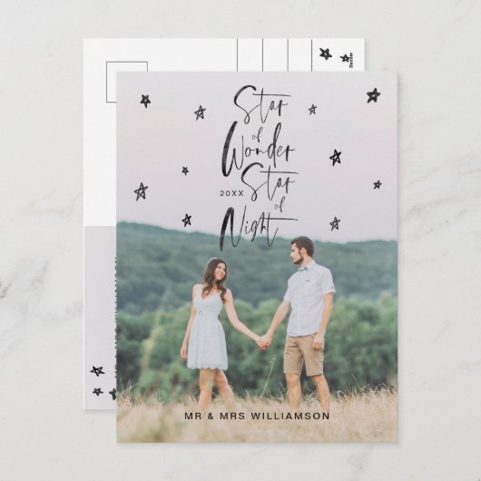 Ster van het wonder Ster van de nacht | Meneer en  Feestdagenkaart (Voorkant / Achterkant)