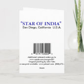STER VAN INDIA, SAN DIEGO, CALIFORNIË KAART (Achterkant)