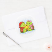 Ster van Kerstmis Ronde Sticker (Envelop)